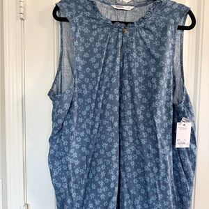 Sonoma Blue Ruffled Floral Top